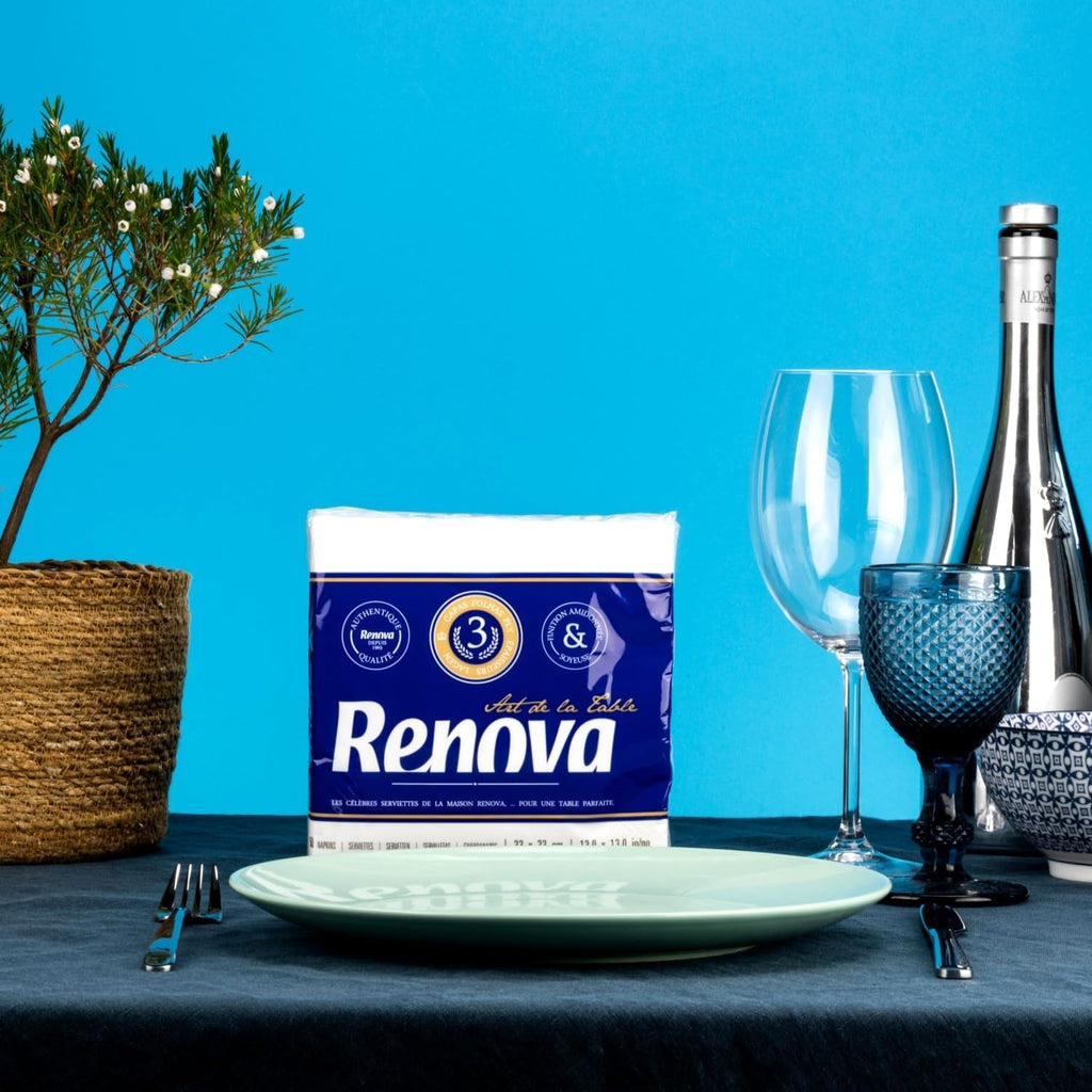 Șervețele de hârtie Renova, artă de masă, 50 de șervețele premium, 3 straturi