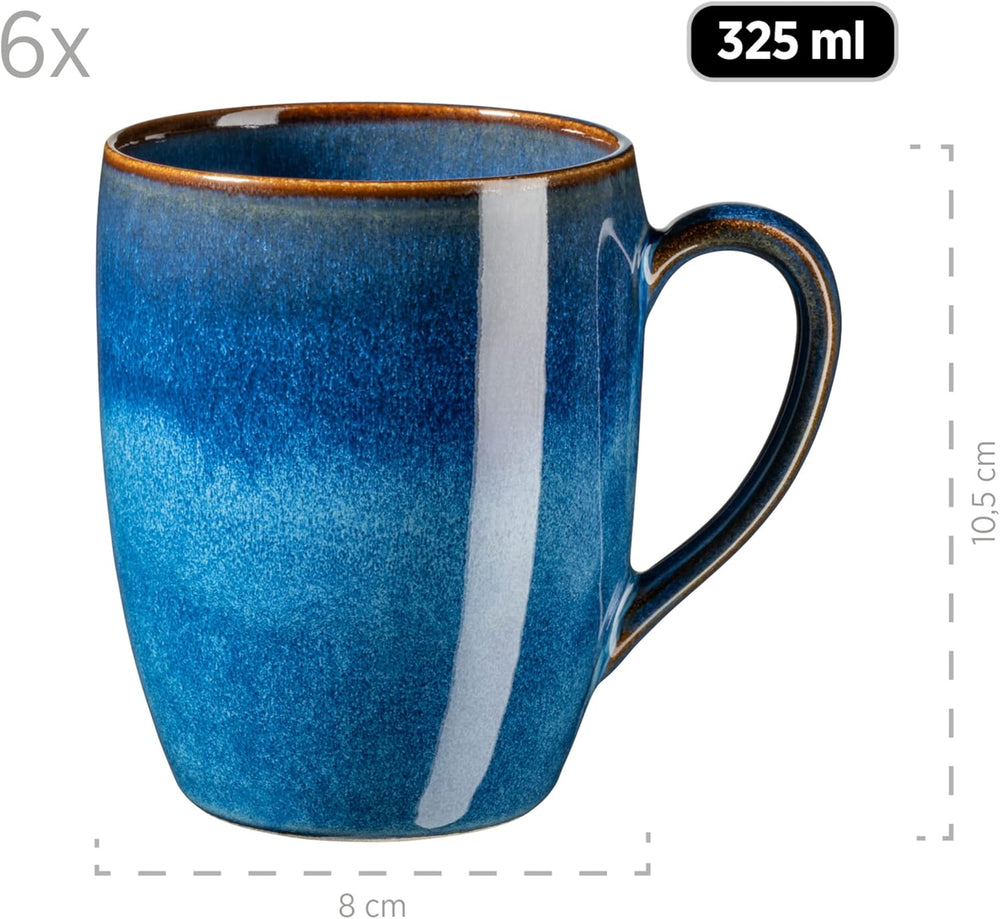 Set de mic dejun MÄSER, ceramică OSSIA, albastru regal, albastru