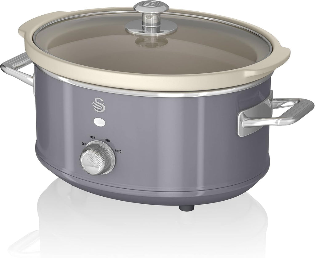 Swan Retro SF17021GRNEW Slow Cooker 3.5 litri, 200 W Slow Cooker Naty Shop Gri