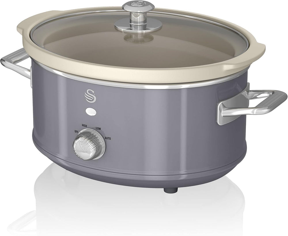Swan Retro SF17021GRNEW Slow Cooker 3.5 litri, 200 W Slow Cooker Naty Shop Gri