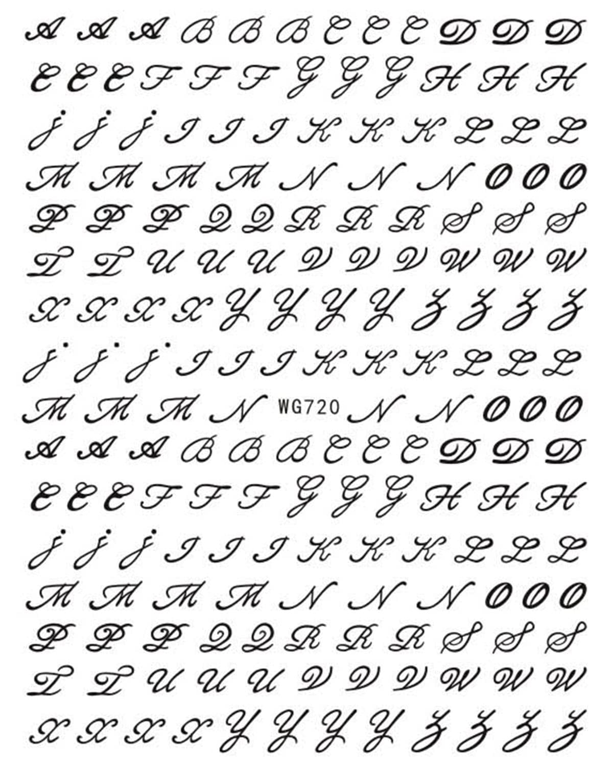 6 Blatt Nagelsticker Alte Alphabetzahlen Nagelaufkleber Selbstklebend Alte Briefe Nail Art Sticker Dekoration Nageldesign Zubehör