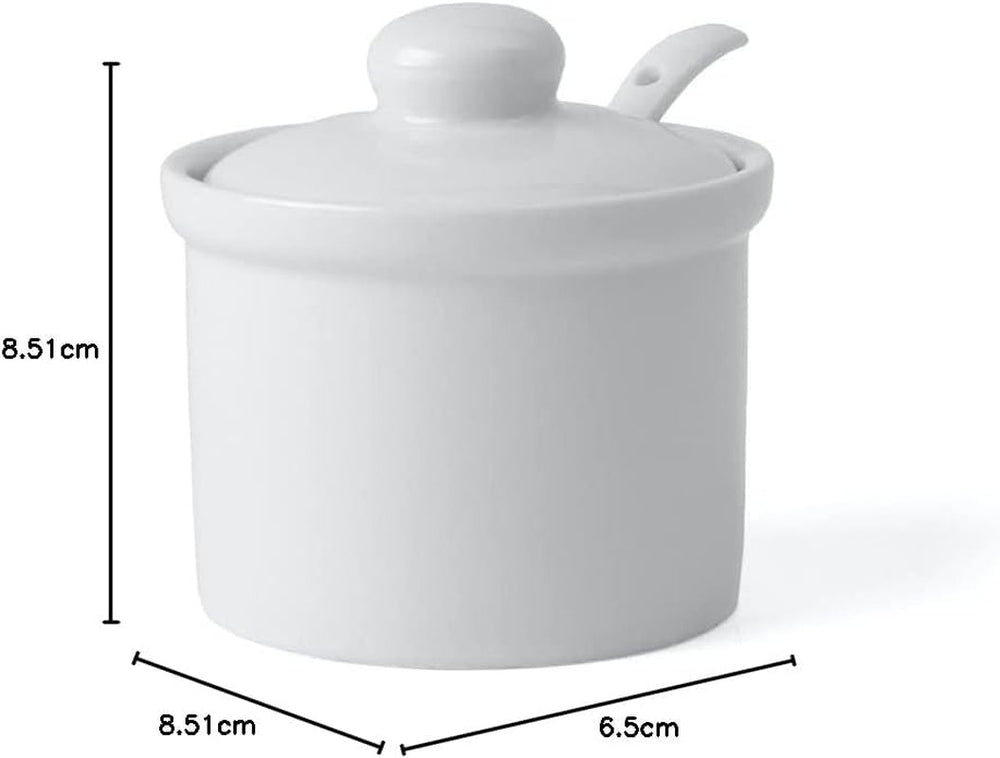 Holst Porcelain AT 216 FA1 Canister 0.17 L Butoi cu Lingură, alb, 8.5 x 8.5 x 6.5 cm