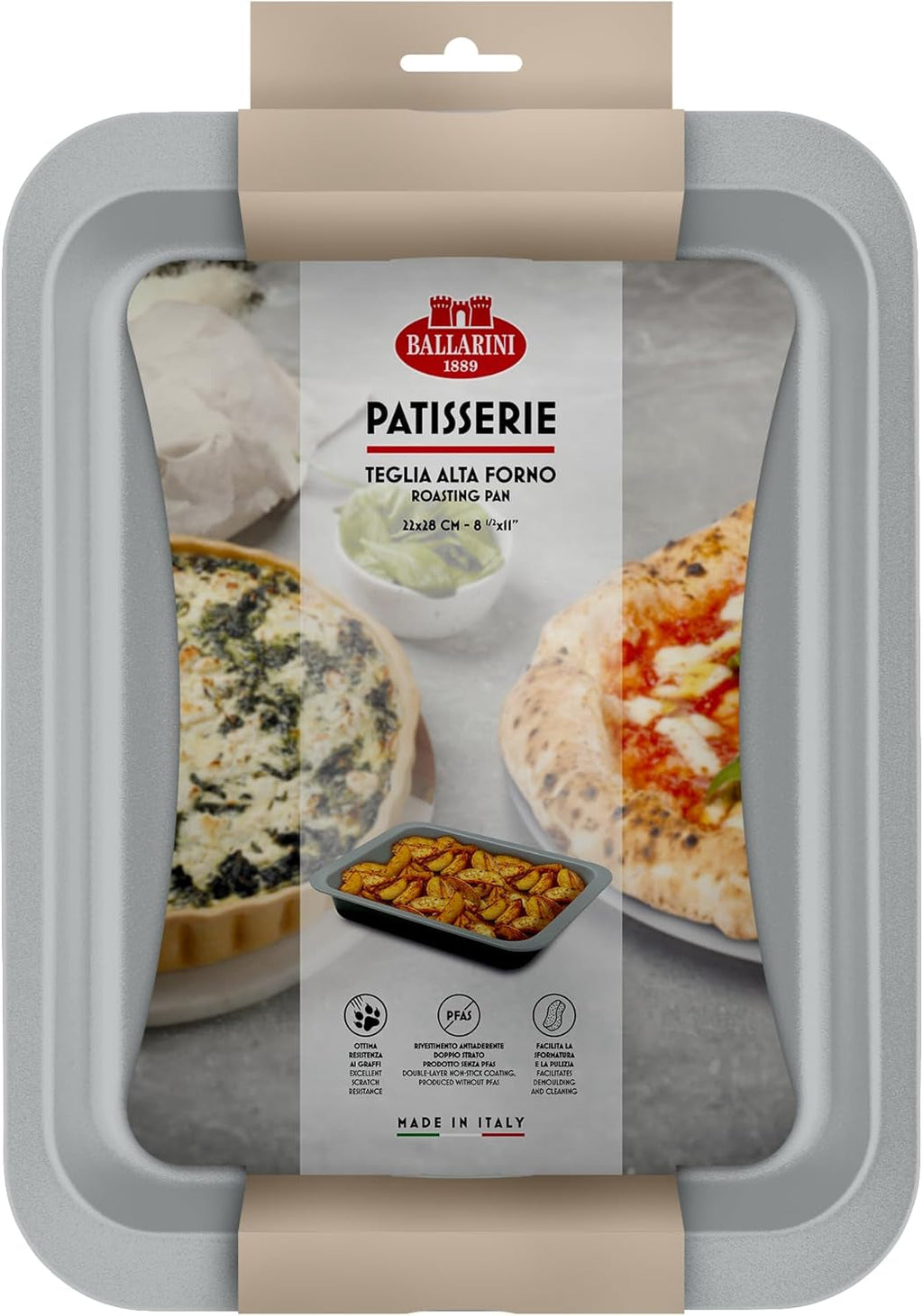 Ballarini, Tava de copt, diverse modele Matrite si tavi pentru copt Naty Shop Gri Tava inalta cuptor 22 x 28 cm