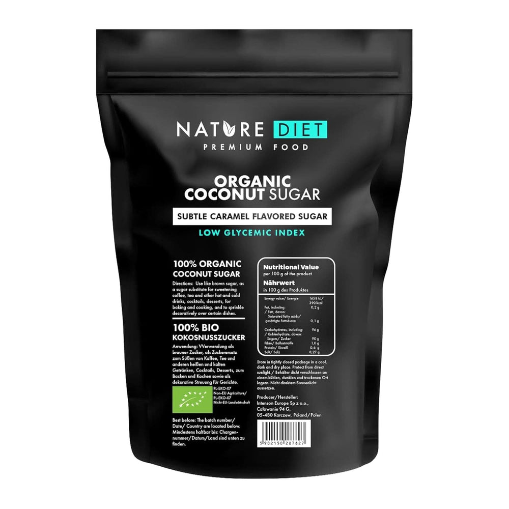 Zahăr organic din nucă de cocos, aroma de caramel, 1,5 Kg Indulcitori Naty Shop