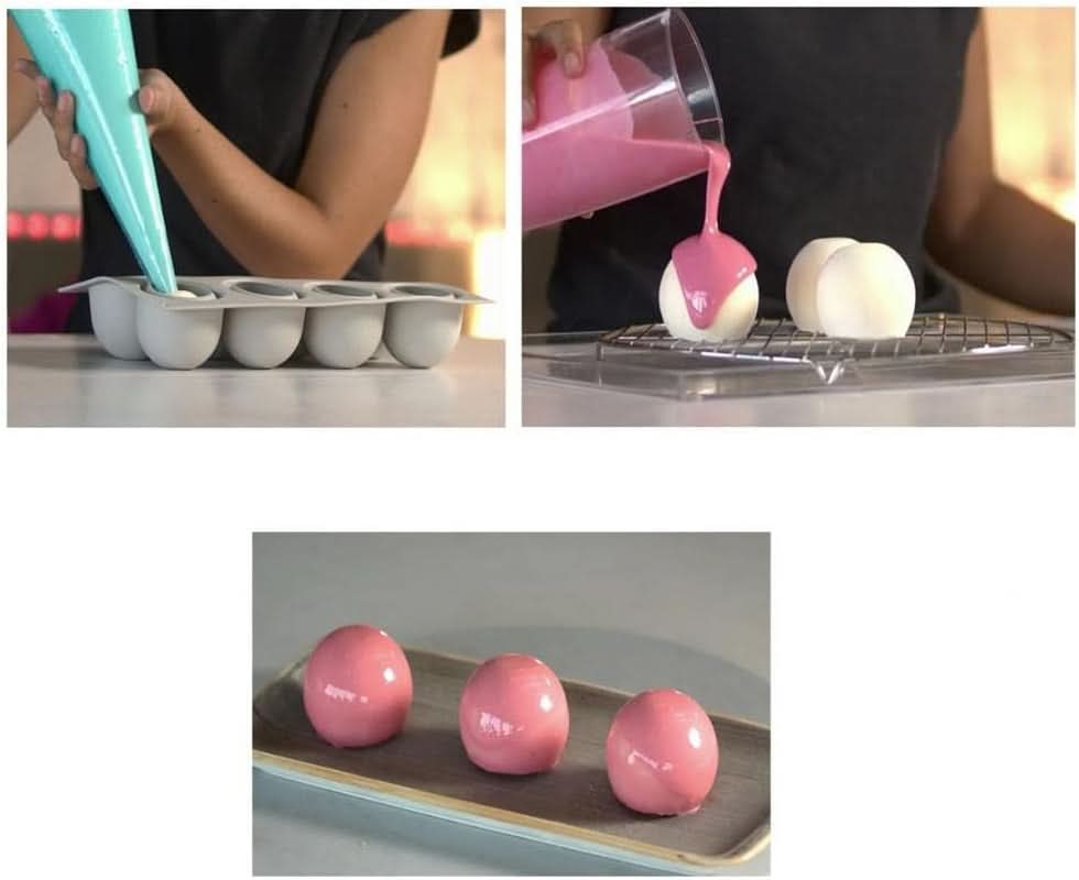 Silikomart, Formă pentru prăjiturele Tartufo de silicon, 8 Monoportii, Ø 62 H 52 mm Bucatarie Naty Shop