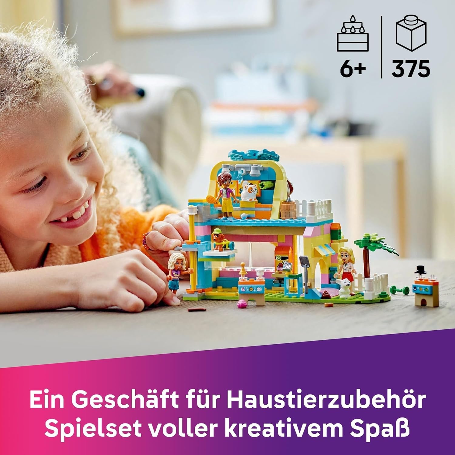 LEGO Friends Geschäft für Haustierzubehör - mit Hund, Katze und Kaninchen als Tierfiguren, 3 Minifiguren und viel Zubehör für die Haustierpflege - Geschenk für Mädchen und Jungen ab 6 Jahren - 42650