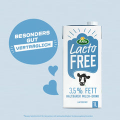 Arla LactoFREE Laktosefreie Haltbare Milch 3,5% Fett | 10 x 1L | echter Milchgeschmack, weniger süß | reich an Calcium und Vitamin B12