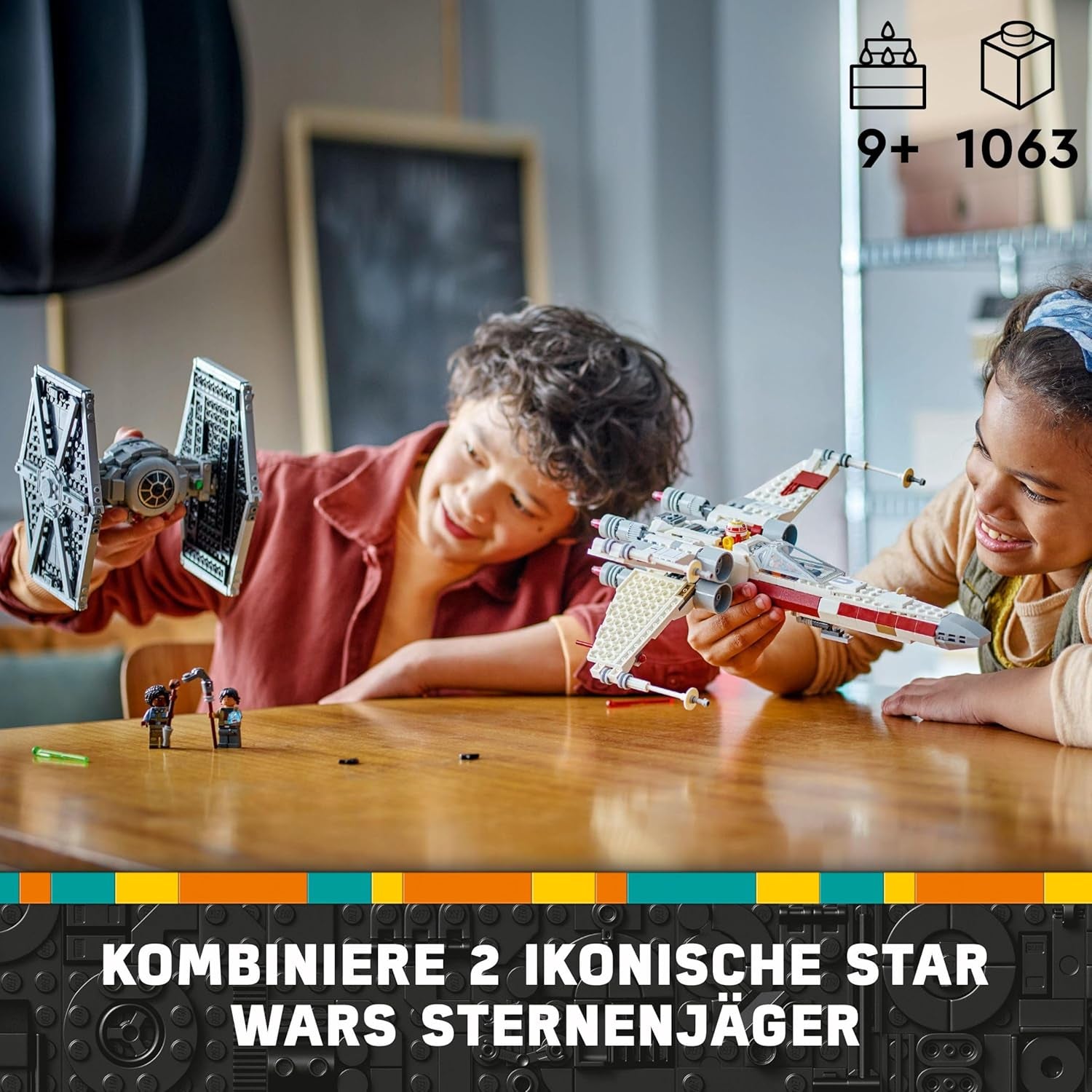 LEGO Star Wars TIE Fighter & X-Wing Mashup, jucărie construibilă Starfighter, idee de cadou pentru copii, nave stelare personalizabile, cadou pentru băieți, fete și toți fanii 75393 Seturi de constructie Besuche den LEGO-Store