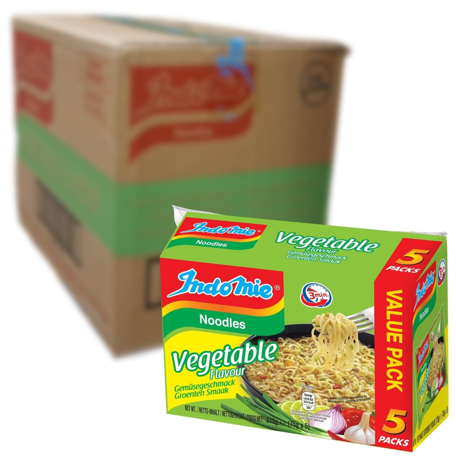 INDOMIE - Tăiței instant cu creveți, pachet de 5 - (1 x 5 x 70 g)