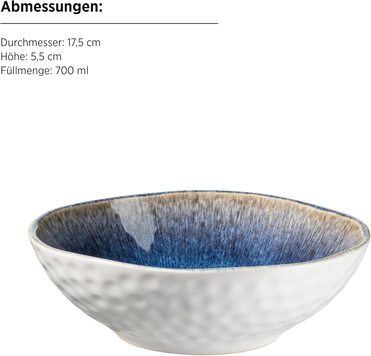 MÄSER 934092 Seria Frozen, Set de veselă ceramică pentru 4 persoane, Serviciu combinat cu 16 piese cu forme organice, Serviciu cu pete albastre, Gresie, Albastru închis