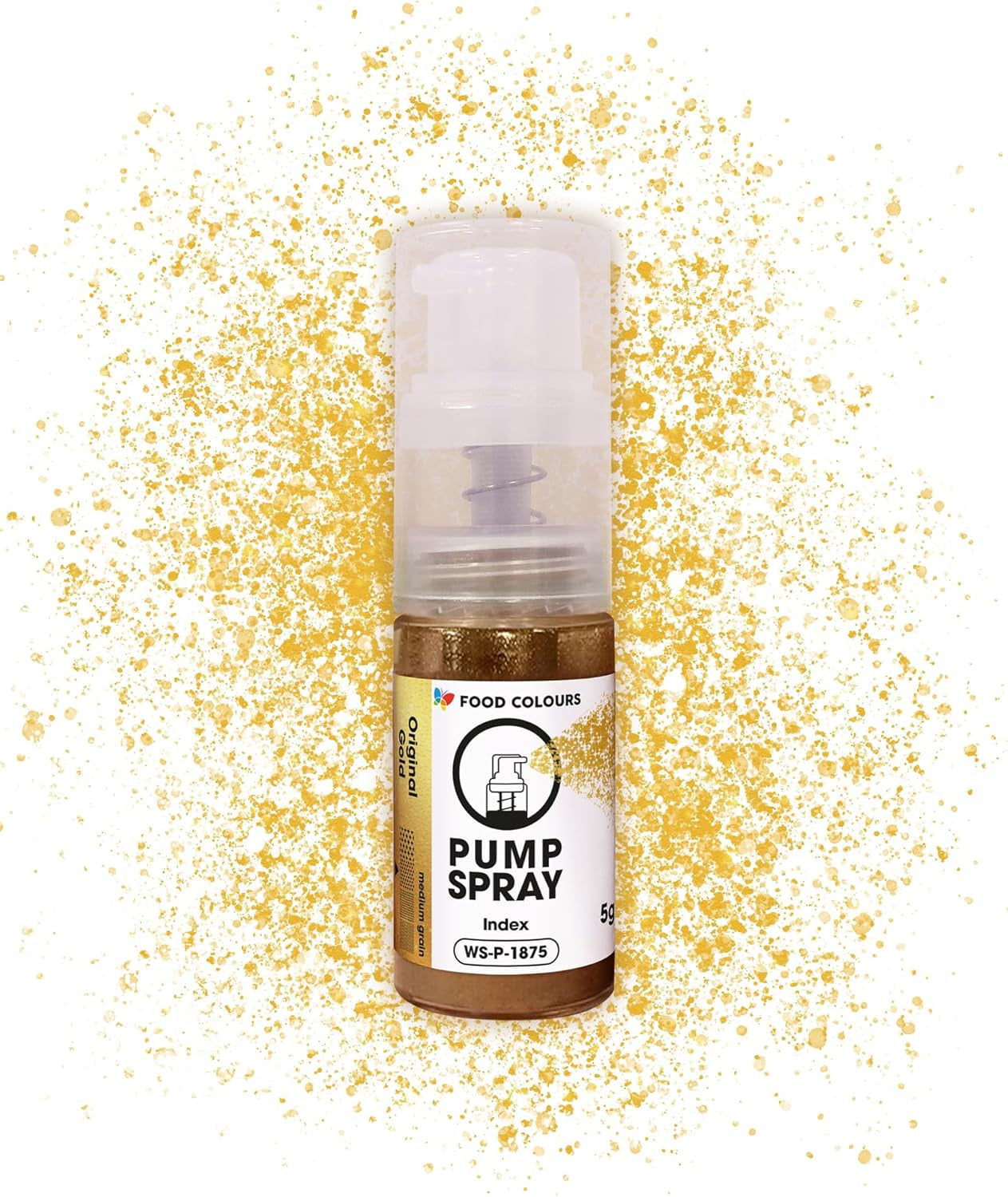 Spray alimentar cu sclipici comestibil NOUĂ pompă SILVER SHIMMERING 5G cu pudră metalică pentru decorarea rapidă și eficientă a prăjiturilor, cremelor, jeleurilor, pralinelor, decorațiunilor din ciocolată și zahăr