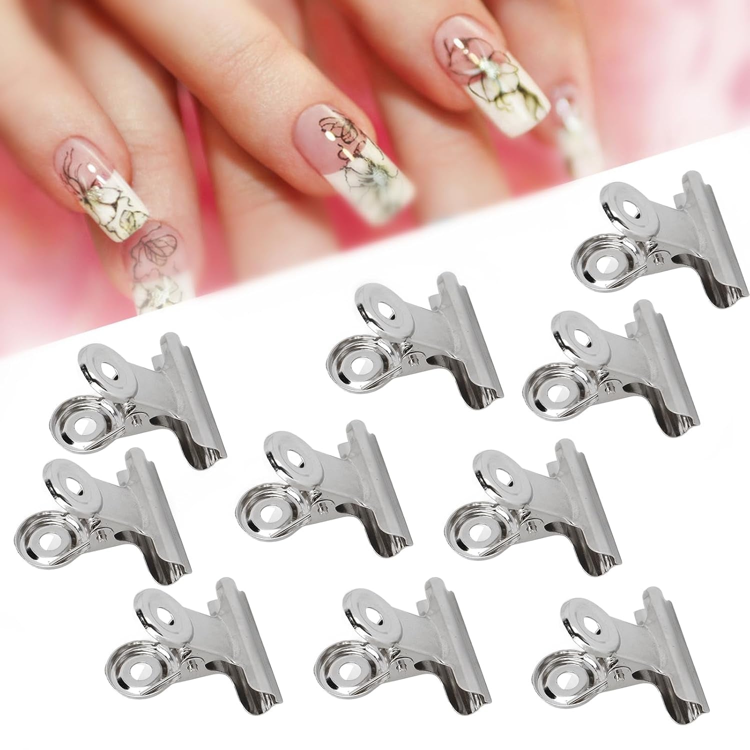 10 buc cleme de unghii clip metalic extensie unghii clip Nail Art instrument din fibră de sticlă fixator accesorii Nail Art echipamente durabile practice acasă DIY salon
