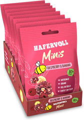 HAFERVOLL Minis Rapiță și Banană 8x 65g - Certificat organic, cu miere, fără zahăr adăugat, perfect pentru a fi împărțit