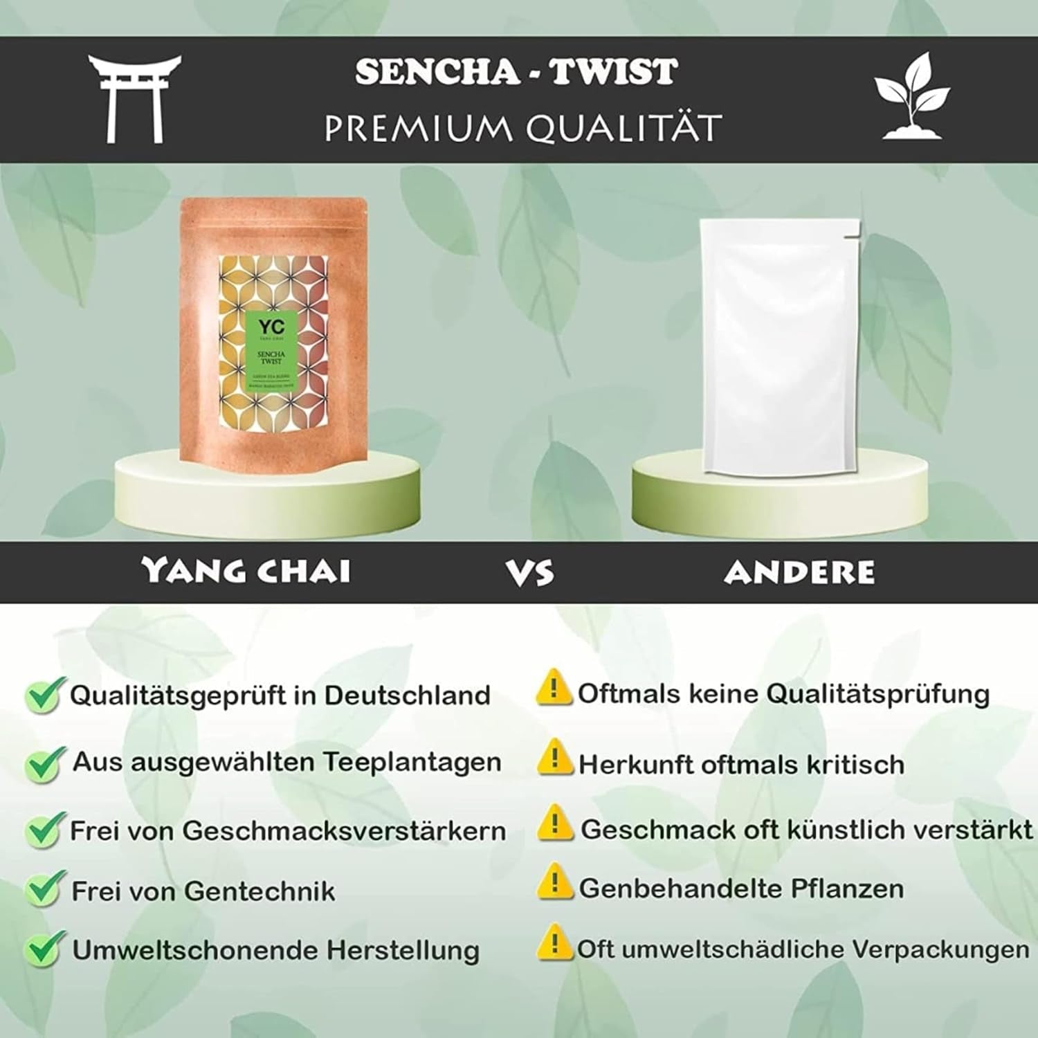 YC Yang Chai Sencha Ceai verde vrac 200 g - Ceai verde japonez cu aromă de mango și maracuja - „Sencha Twist” I 100% natural I Original din Japonia