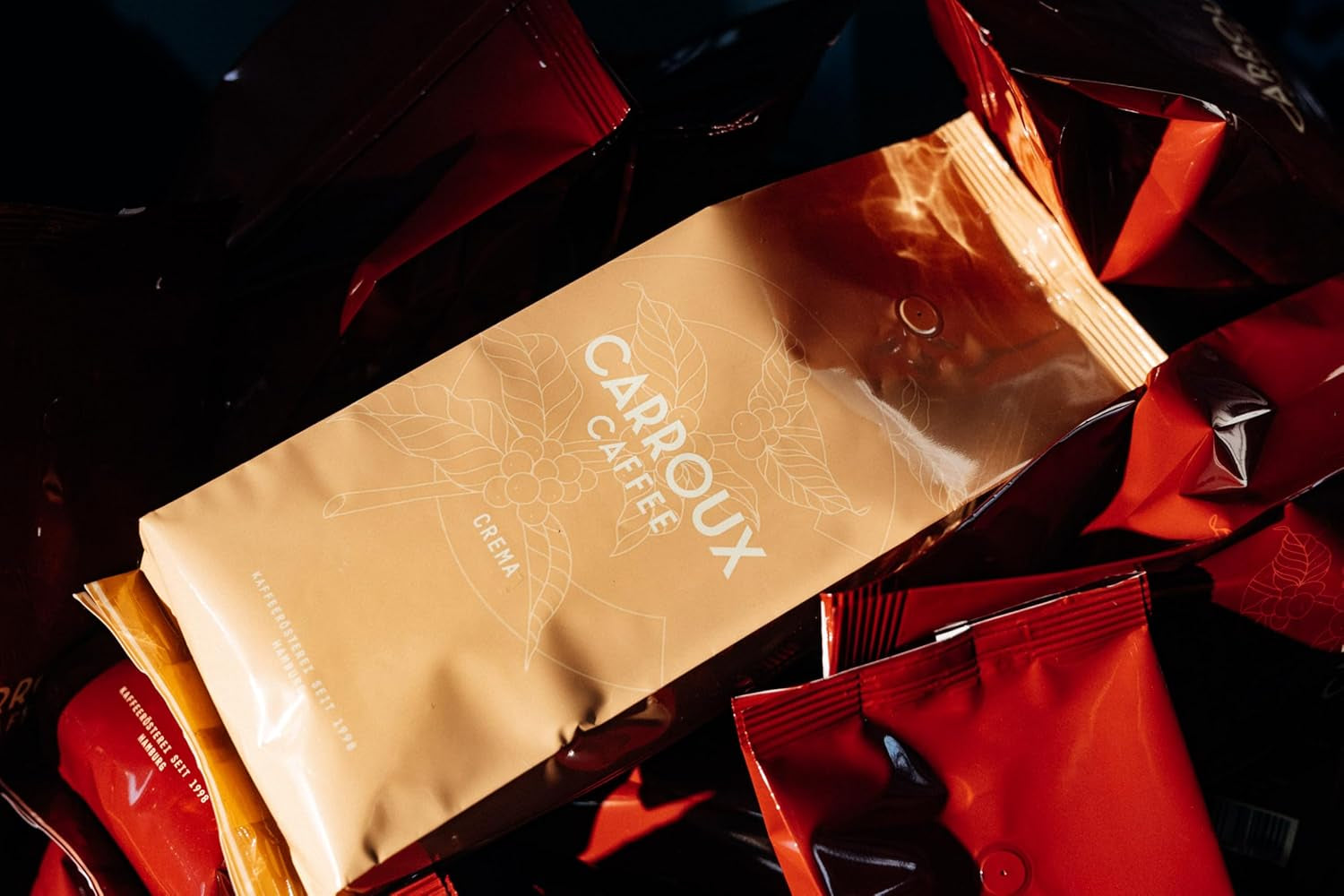 Boabe întregi de cafea CARROUX Crema (6 x 500g) - Boabe de cafea premium din Hamburg - Prăjite tradițional proaspăt