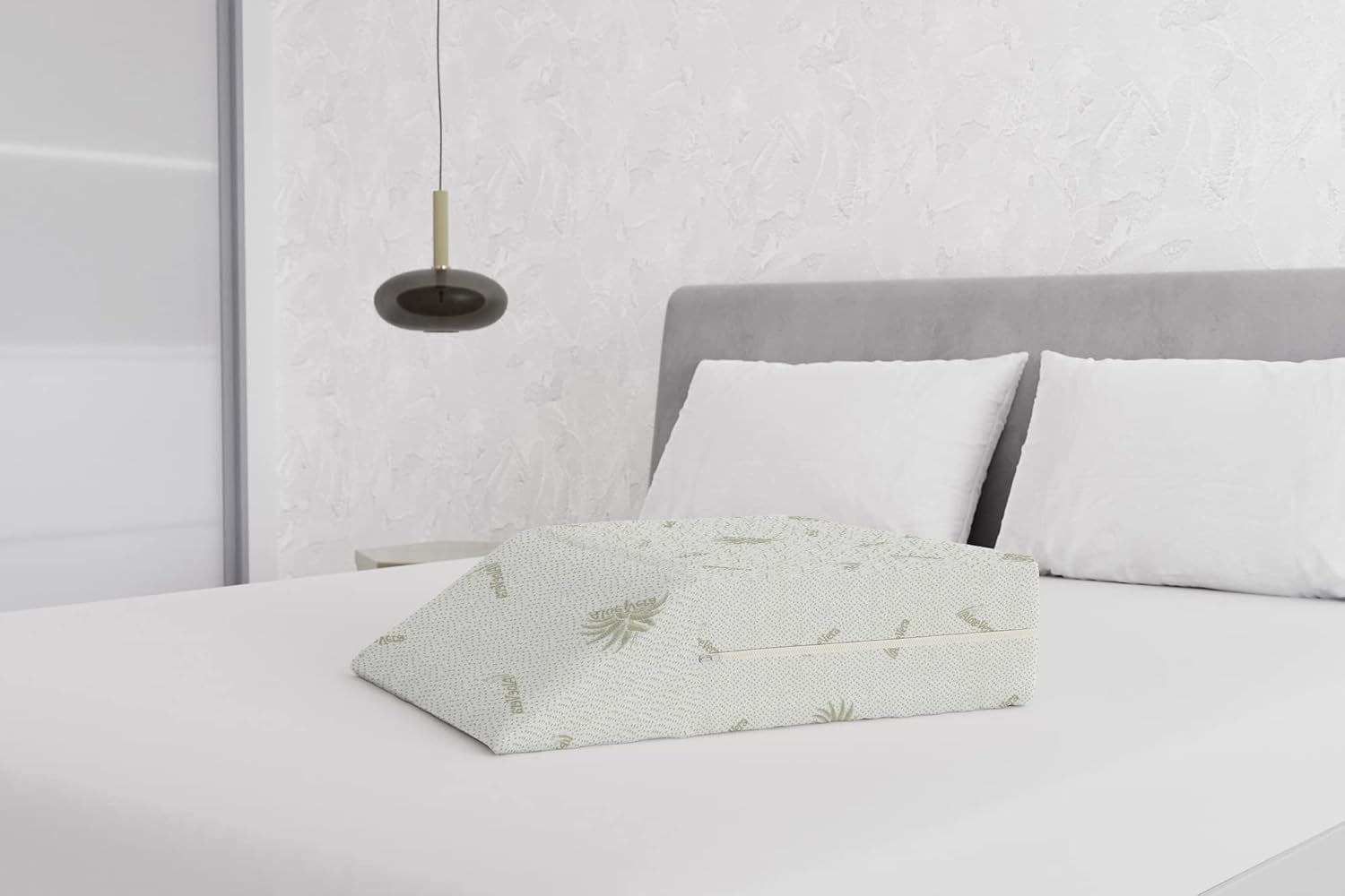 Lenjerie de pat italiană Pernă de odihnă pentru picioare detașabilă, Aloe, 61X50X17Cm Perne standard Naty Shop