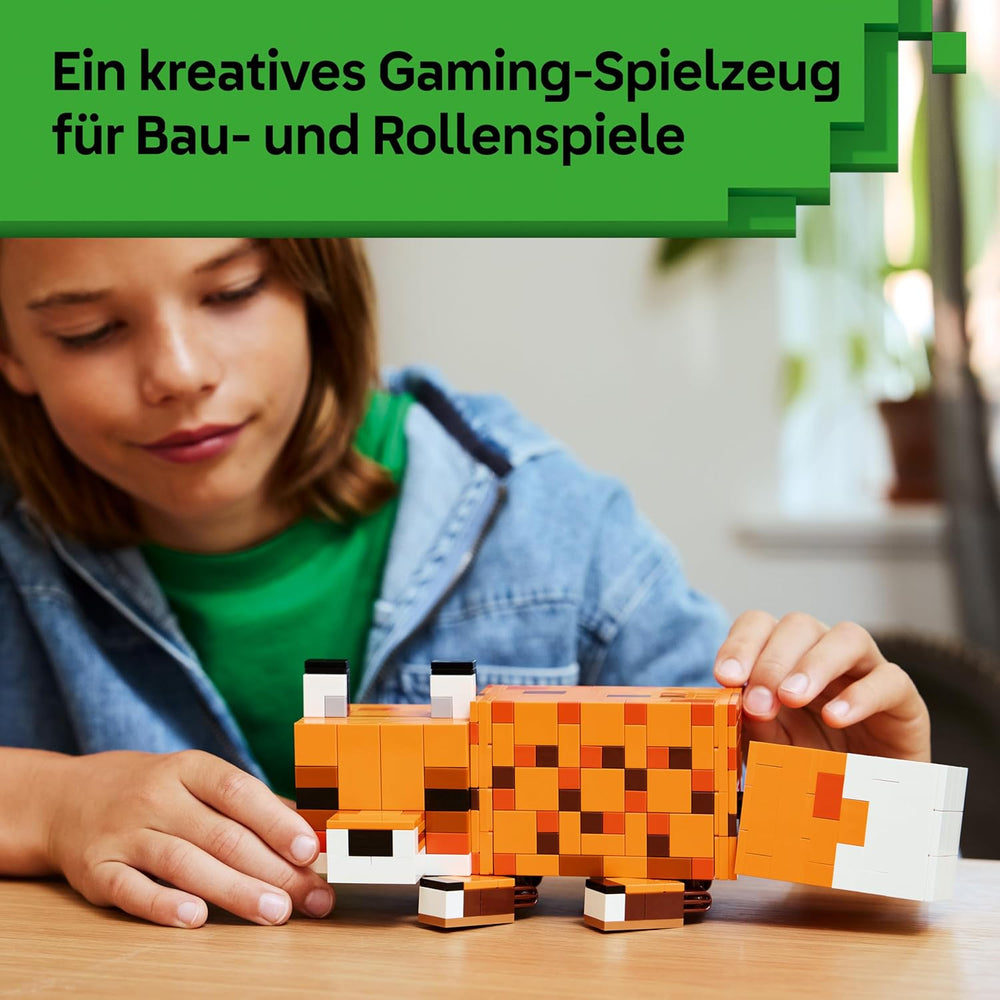 LEGO Minecraft Der Fuchs - 3D-Puzzle Tierfigur mit Zubehör - Gaming Deko für Schlafzimmer oder Gaming Raum - Gamer Spielzeug zum Geburtstag für Jungen, Mädchen und Fans ab 10 Jahren - 21588