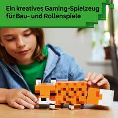 LEGO Minecraft Der Fuchs - 3D-Puzzle Tierfigur mit Zubehör - Gaming Deko für Schlafzimmer oder Gaming Raum - Gamer Spielzeug zum Geburtstag für Jungen, Mädchen und Fans ab 10 Jahren - 21588