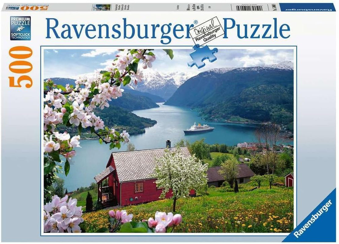 Ravensburger Puzzle 12000208 - Scandinavian Idyll - puzzle jigsaw de 500 de piese pentru adulți și copii de peste 10 ani, puzzle peisaj cu motive norvegiene Puzzle Naty Shop Scandinav