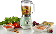 Ariete Vintage 583 Mixer Aus Glas, Retro Multifunktionsmixer Mit 4 Klingen, 4 Geschwindigkeiten + Pulse-Funktion, Ice-Crusher Funktion, 1,5 Liter Fassungsvermögen, 1000W, Grün Bucatarie Naty Shop