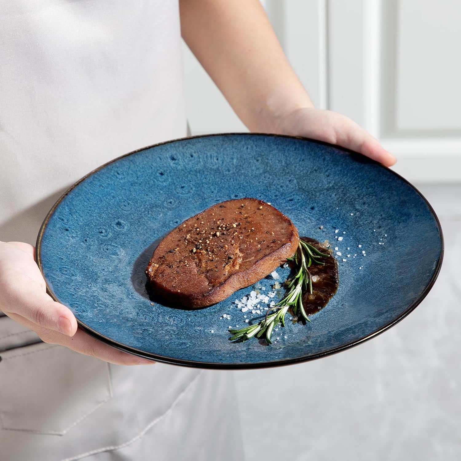 Set de veselă pentru 4 persoane, set combinat vancasso BUBBLE cu 16 piese din gresie, set de veselă în stil vintage, include boluri, cești de cafea, farfurii de desert și farfurii pentru 4/8/12 persoane