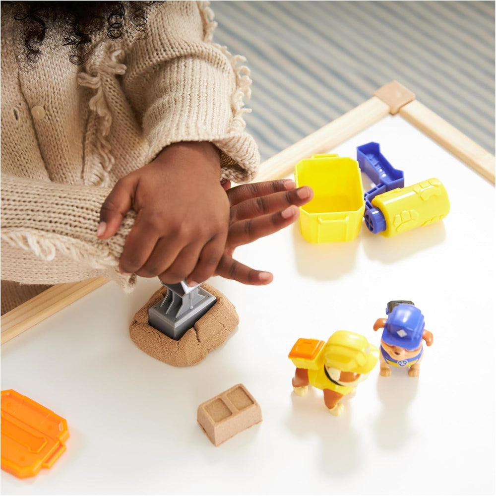 Rubble & Crew - Set de figurine de acțiune cu figurină Rubble & Mix, 2 jucării de construcție și 85G nisip cinetic de construcție, jucărie potrivită pentru copii de la 3 ani în sus Action figures Naty Shop