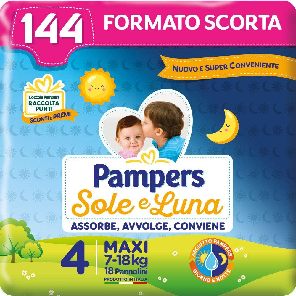 Scutece Pampers Sun and Moon, Unisex, Junior, Mărimea 5 (11-25 kg), 120 de scutece