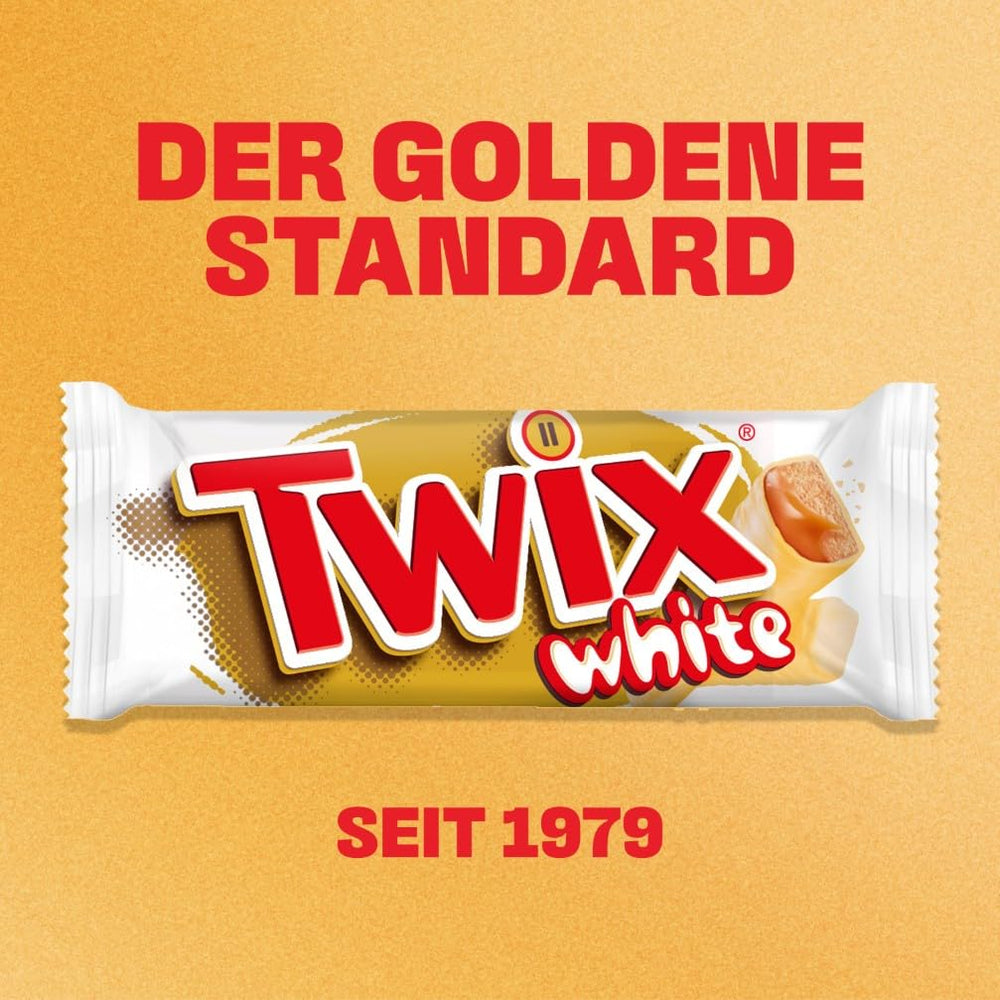 Batoane Twix de ciocolată albă; caramel, biscuiți, ciocolată albă; pachet multiplu de ciocolată; 5 batoane (5 x 46 g)