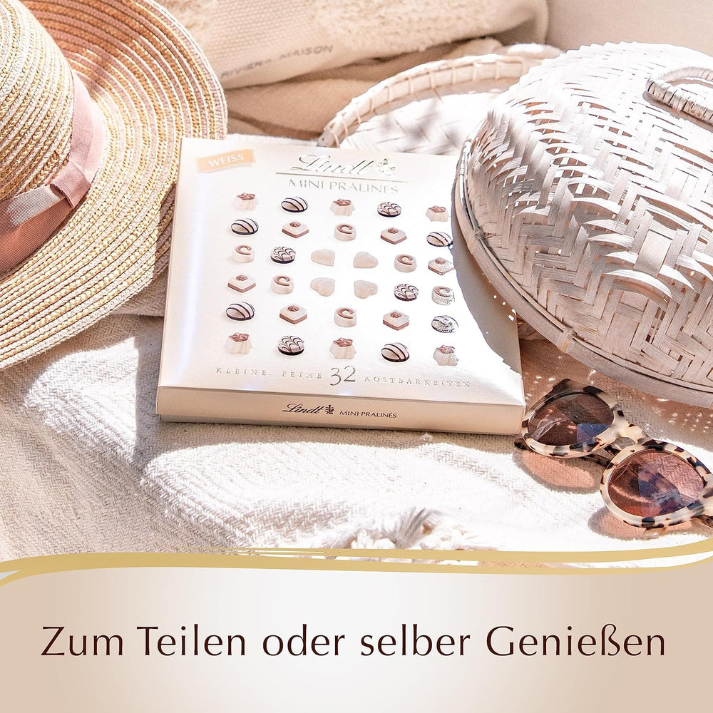 Ciocolată - Mini Praline Albe | 90 g | Cutie cu 18 praline în 6 sortimente delicioase | Cadou de ciocolată | Cadou de ciocolată (pachet de 3)