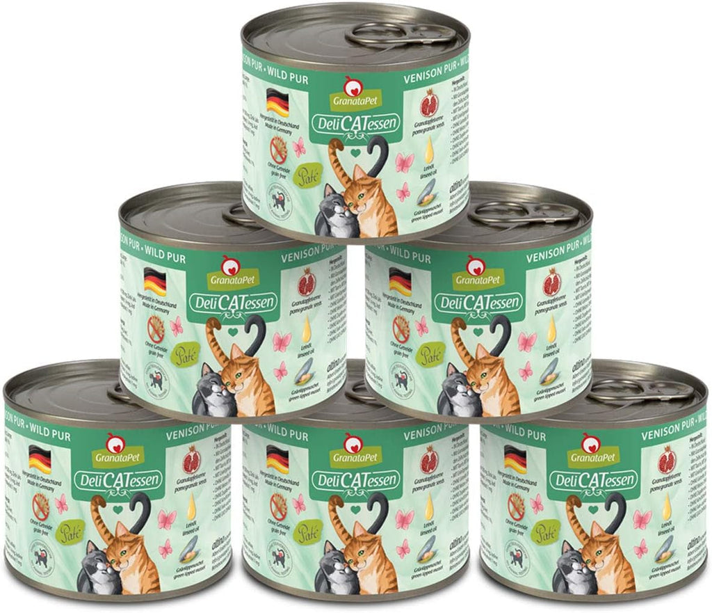 Granatapet Delicatessen Chicken PUR, hrană umedă pentru pisici, hrană fără cereale & fără zahăr adăugat, hrană pentru pisici cu conținut ridicat de carne & uleiuri de înaltă calitate, 6 X 400 G