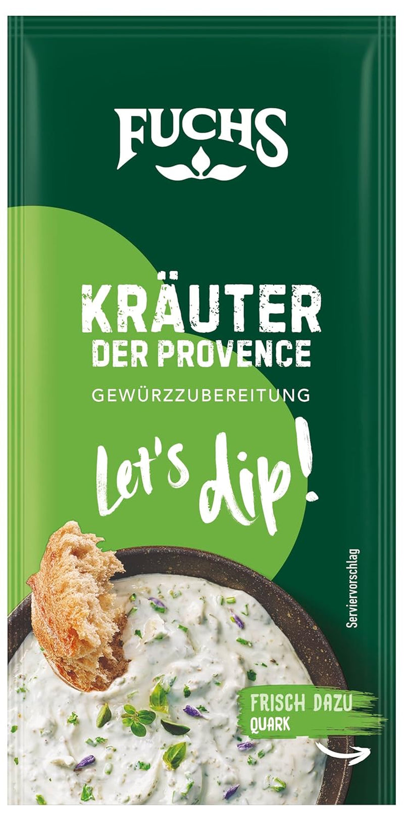 Fuchs Gewürze - Let's dip! Kräuter der Provence Gewürzzubereitung, Gewürz für Kräuterquarkdip, 7,5 g im Beutel