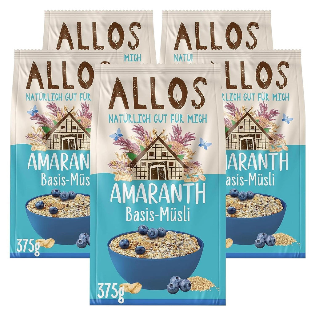Allos, muesli de fructe de pădure neîndulcit, pachet 5 x 500 grame Cereale Naty Shop Muesli pe bază de amarant