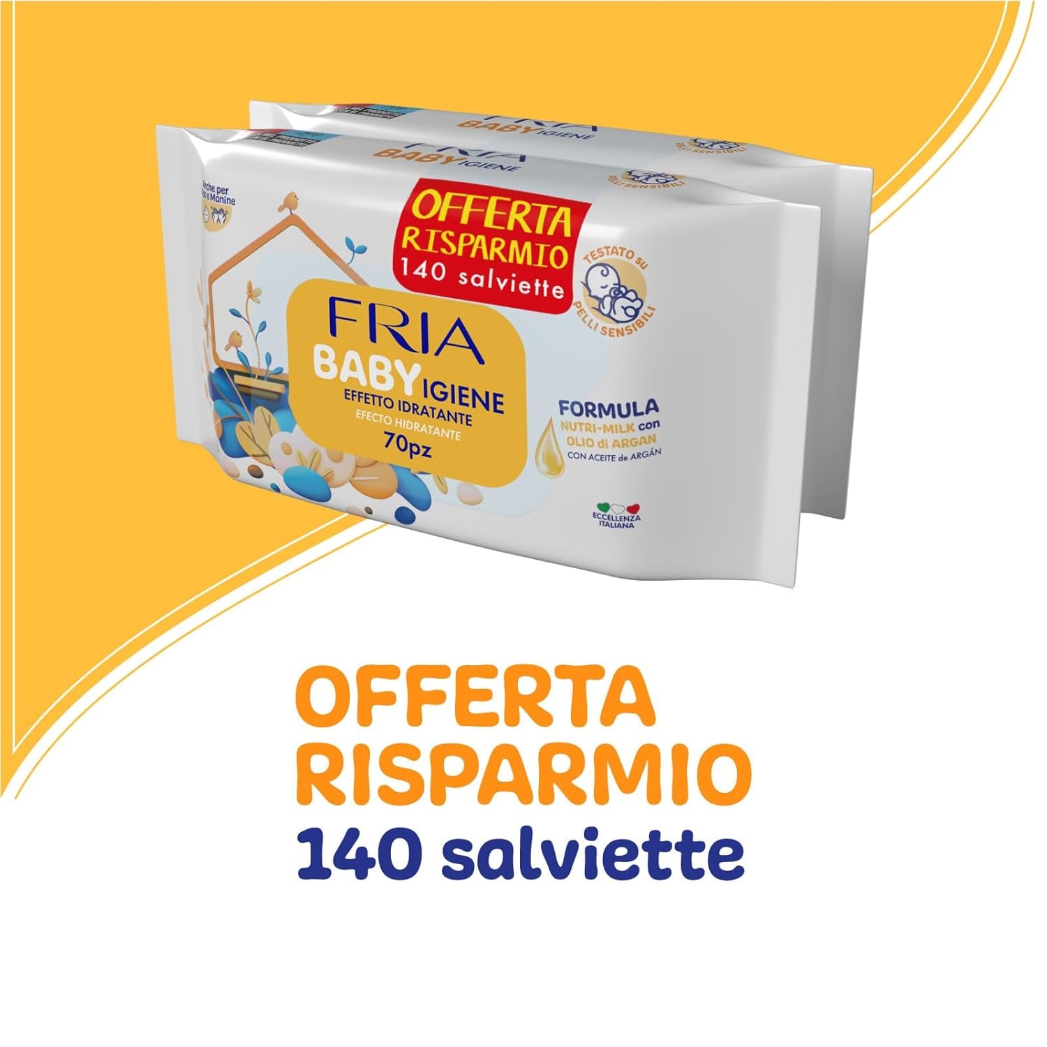 Șervețele umede, pachet de 2 (144 de șervețele)