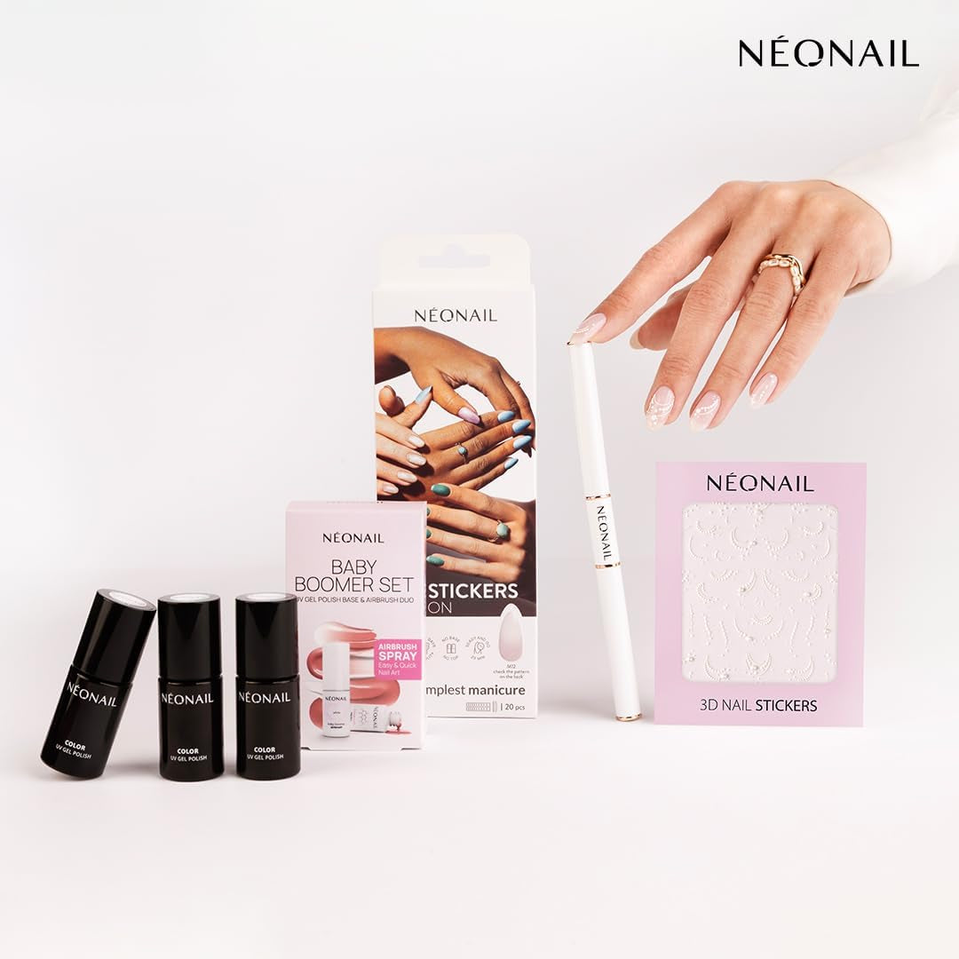 NÉONAIL Nagelstickers 3D - 61 Muster - Nail Charms - Nägel Selber Machen - Nails - Nageldesign - Accessories - Nailart - Nail Art Zubehör - Nagel Deko - Nagelschmuck - Dekoration Nageldesign - Weiß