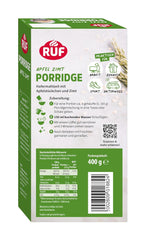 Terci de ovăz RUF cu mere și scorțișoară, cu fulgi de ovăz integral, aromă delicată de scorțișoară și bucăți de mere uscate, pentru gustări, pachet vrac, 1 x 400g