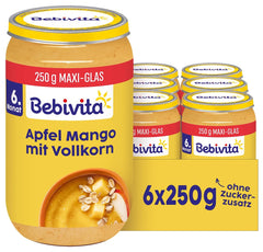 Fructe și cereale cu măr și mango și cereale integrale, 250g, pachet de 6 (6x250g)