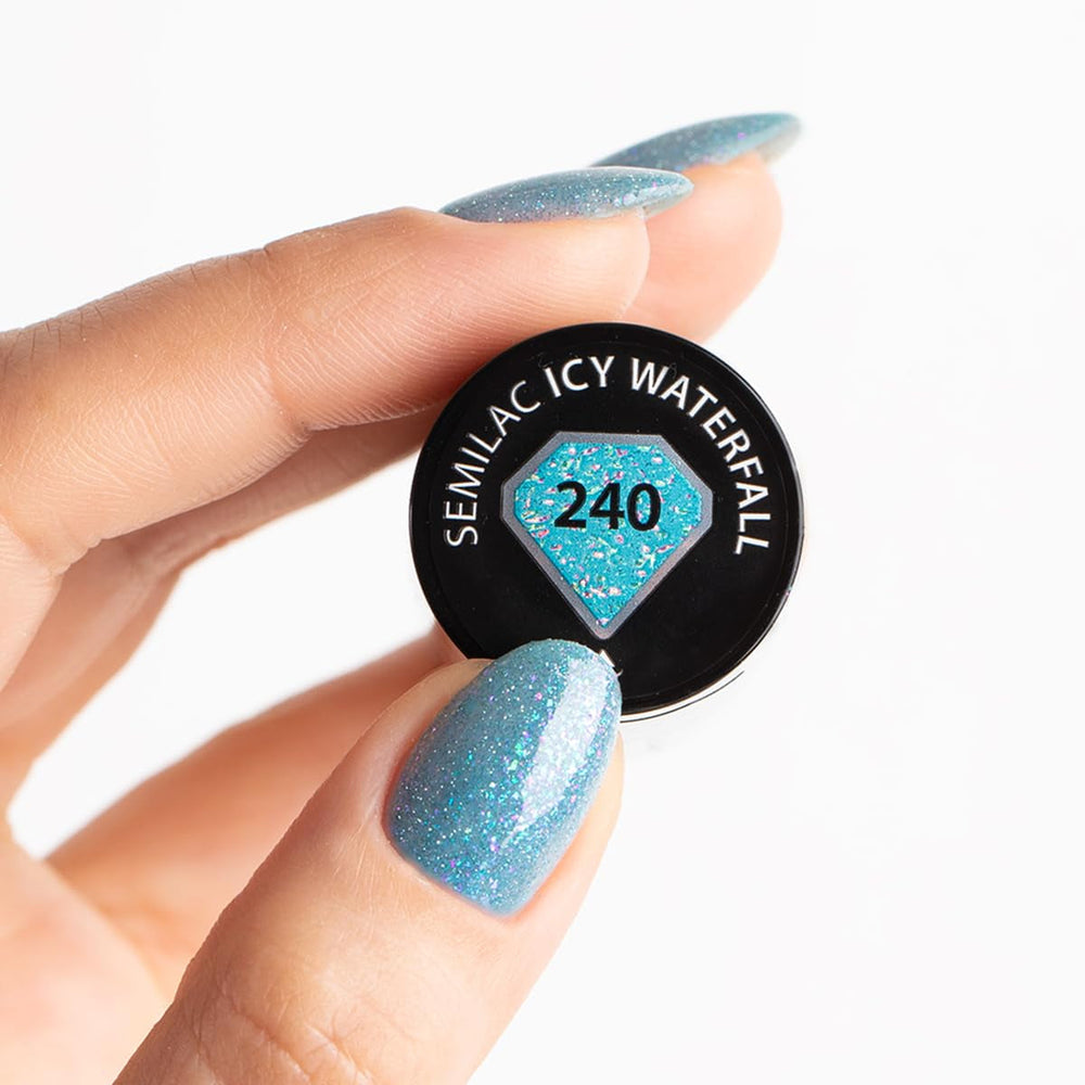 Oja UV Semilac Hybrid 240 Icy Waterfall 7ml, colecția Seaqueen
