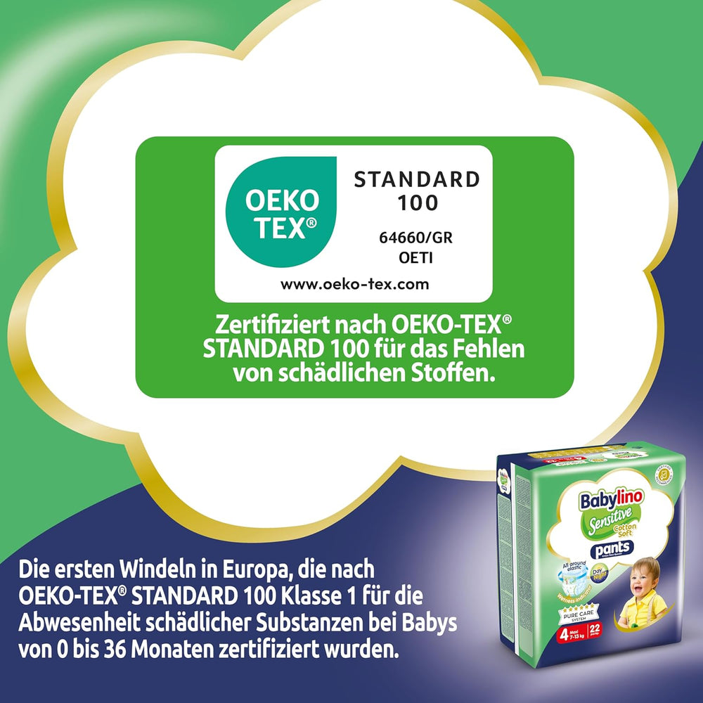 Scutece Sensitive Cotton Soft, mărimea 4, Pants Maxi (7-13 kg), 22 bucăți