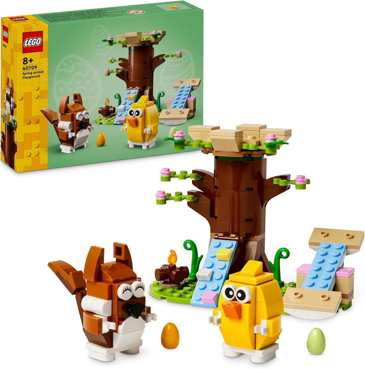LEGO Spring Animal Playground, set de construcție cu pasăre și veveriță, set de joacă cu casă în copac pentru copii, idee de cadou pentru băieți și fete de la 8 ani, set de animale, jucărie cu figuri de animale 40709 Seturi de constructie Besuche den LEGO-Store Titlu implicit