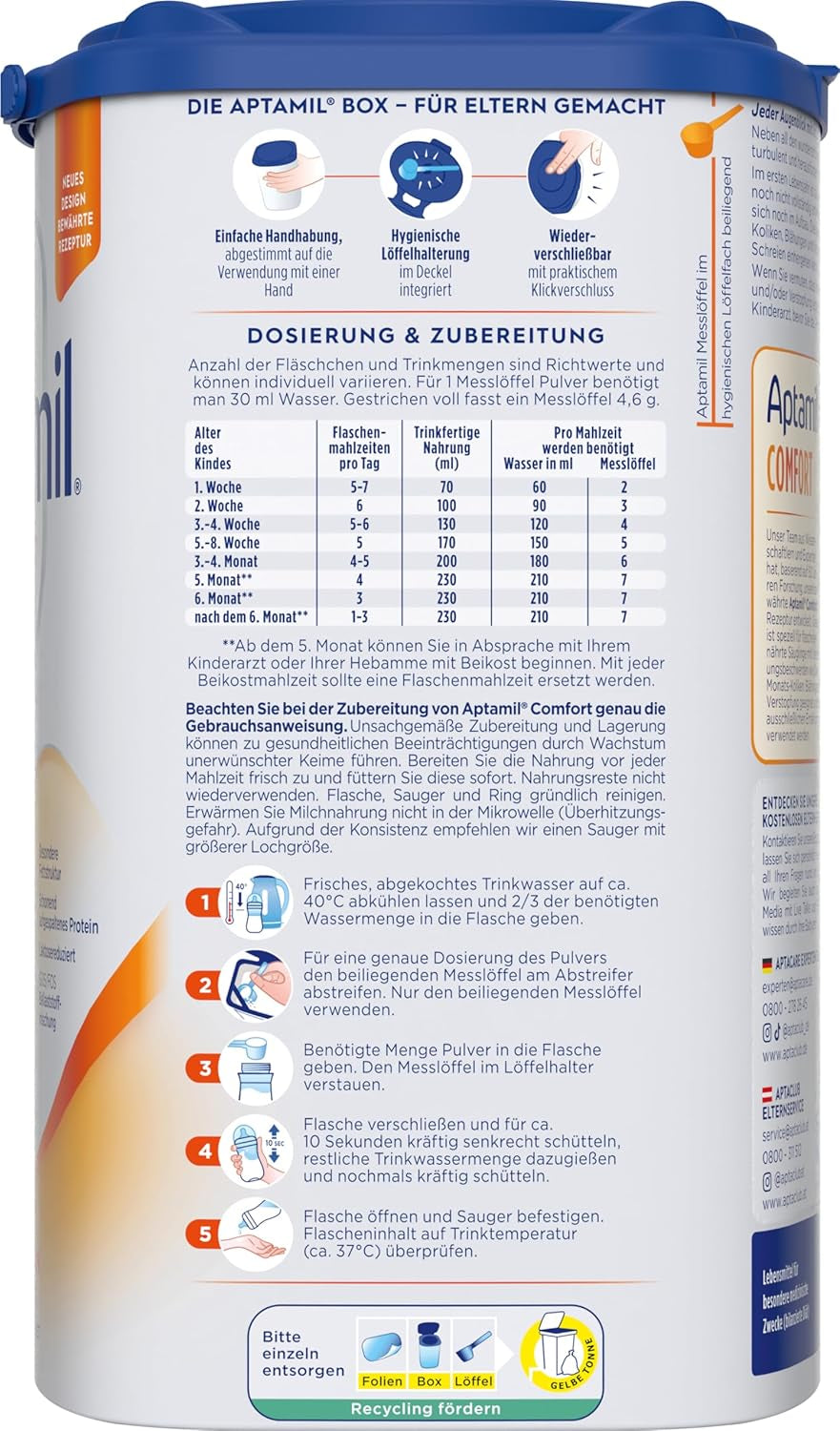 Aptamil Comfort - Formulă specială de la naștere - 1 x 800 g