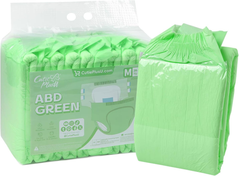 Scutece pentru adulți CutiePlusU, pachet de 10 chiloți de incontinență de unică folosință cu bucle pentru femei și bărbați, absorbție maximă peste noapte - Alb (Mărime medie 71-96 cm)