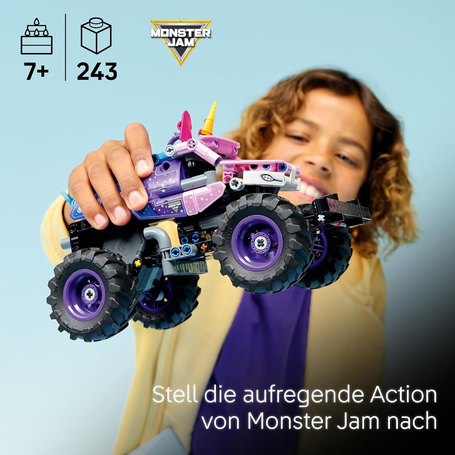 LEGO Technic Monster Jam Sparkle Smash mit Rückziehmotor - Technic Monstertruck & Einhorn Monster Truck Spielzeug - Kreatives Geschenk ab 7 Jahren für Kinder, Mädchen & Jungen - 42220