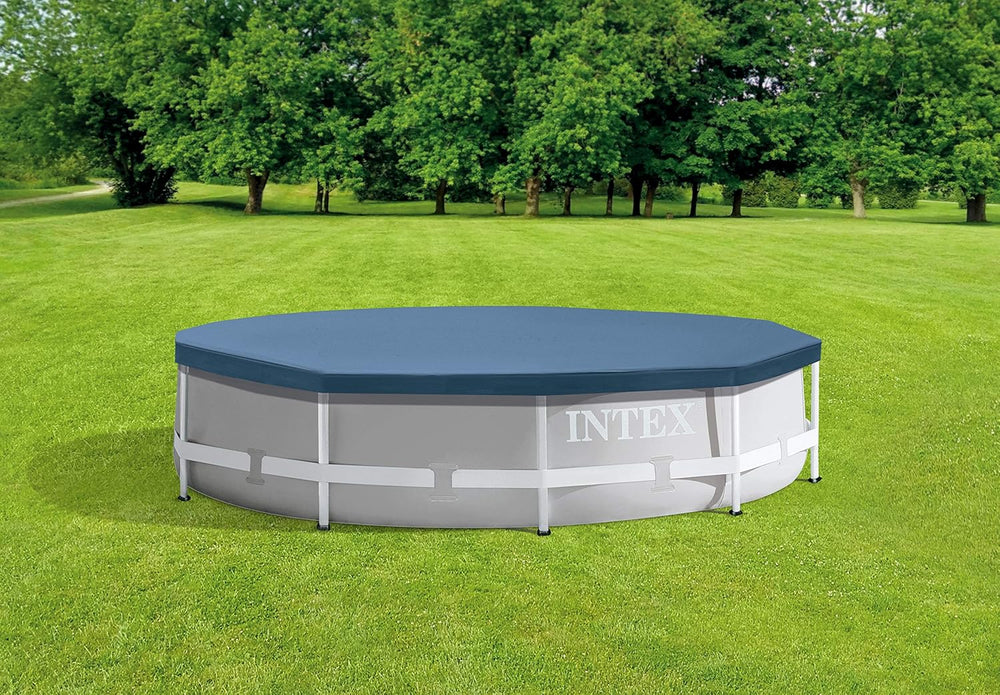 Prelată rotundă pentru piscină Intex - Prelată pentru piscină - Pentru piscine cu cadru metalic și prismatic 58108 Albastră 3 m
