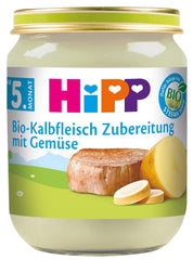 Preparate din carne Hipp, preparat din vițel cu legume Mama si Copilul Naty Shop 125 grame Carne de vițel/legume