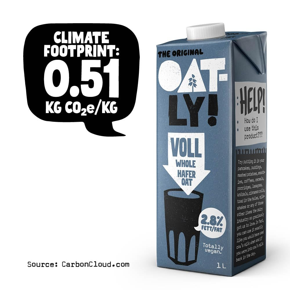 Oatly Haferdrink 2,8% Fett - Packung mit 6 (6 x 1 Liter)