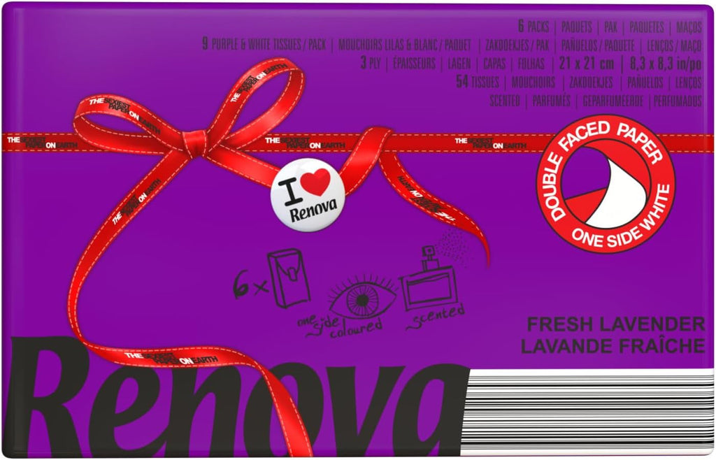 servetele Renova Red Label Purple Scent Lavender - 6 pachete, 54 bucăți