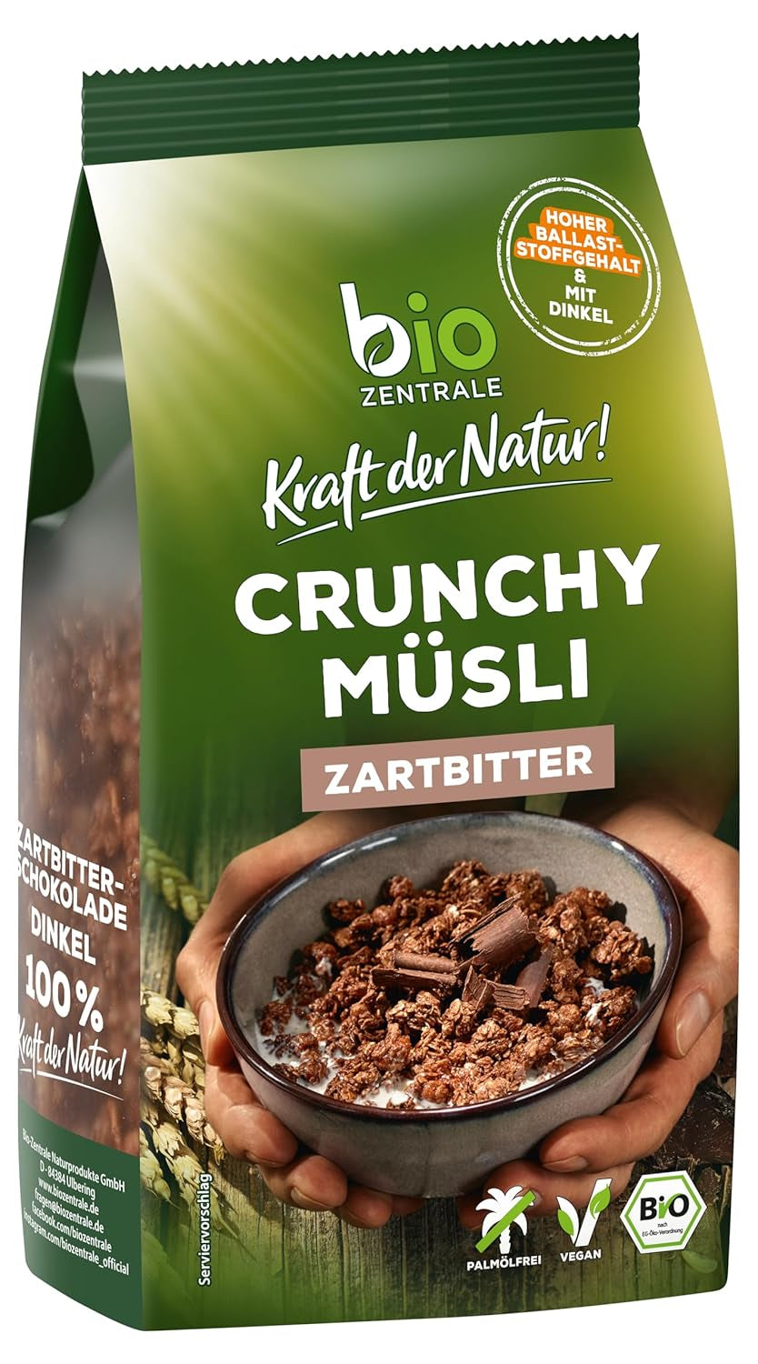 Muesli crocant cu fructe de pădure Biozentrale | 375 g Muesli organic | Ideal pentru micul dejun și pentru paharul tău de muesli la pachet | O alternativă la batoanele de muesli