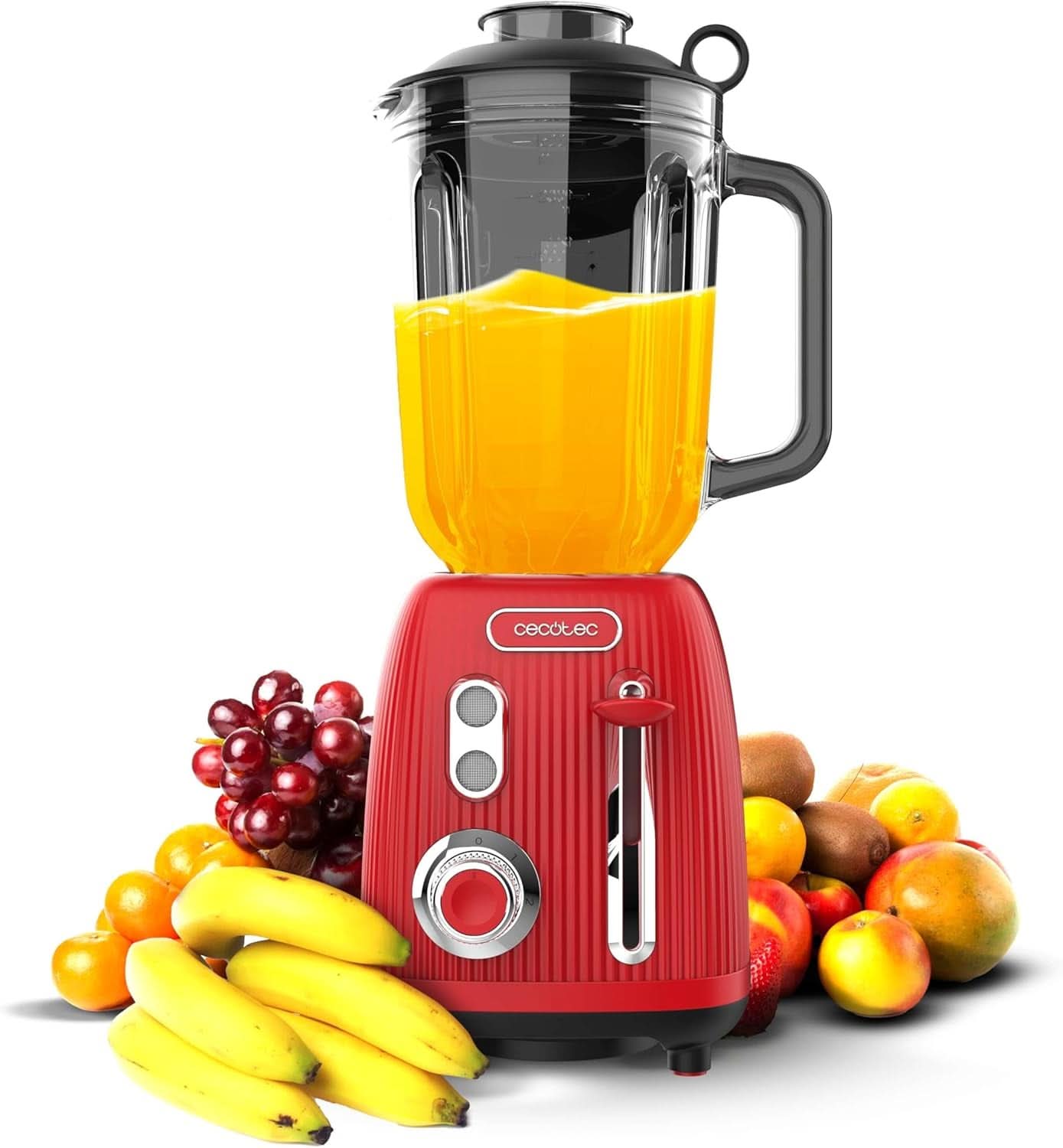 Cecotec Standmixer Retro Power Black Titanium Retrogreen. 1200W Maximale Leistung, 2 Geschwindigkeiten, 4-Klingen-Messer Mit Schwarzer Titanbeschichtung Und 1,5L Krug, Vintage-Design in Grün Bucatarie Naty Shop Red