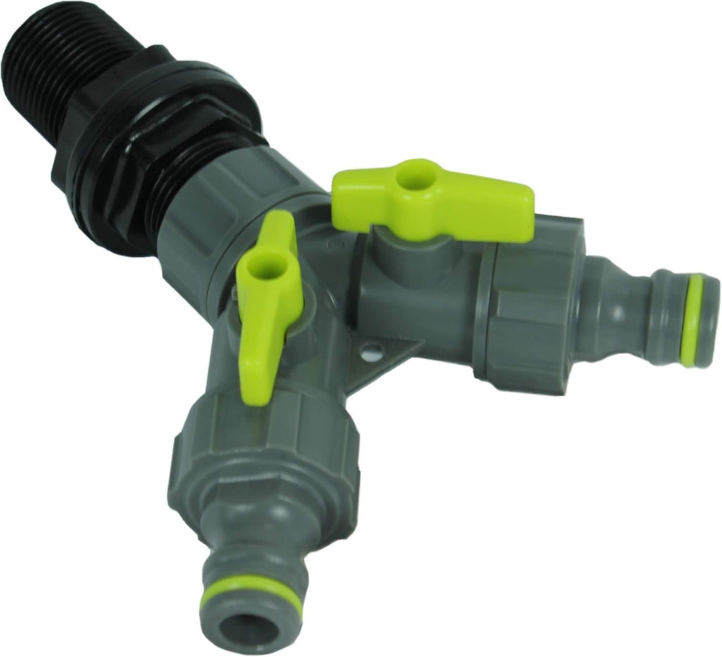 Racord rezervor cu robinet de închidere, filet exterior 26,44 mm, conector rapid 3/4", racord butoi de ploaie, butoi de ploaie, butoaie cu apă, 1 bucată