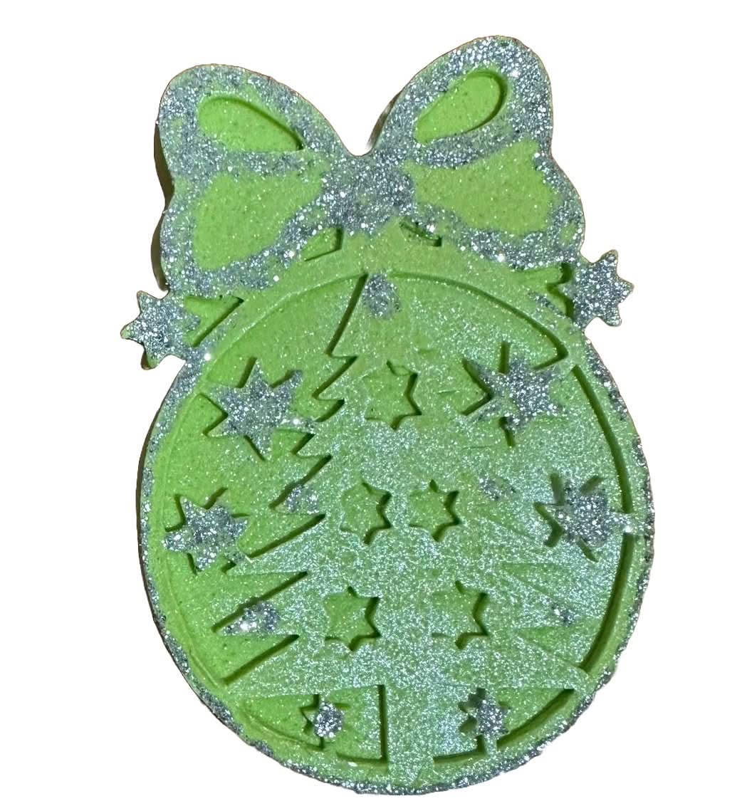 Decoratiune comestibila din zahar, Glob de brad, verde Nati Shop